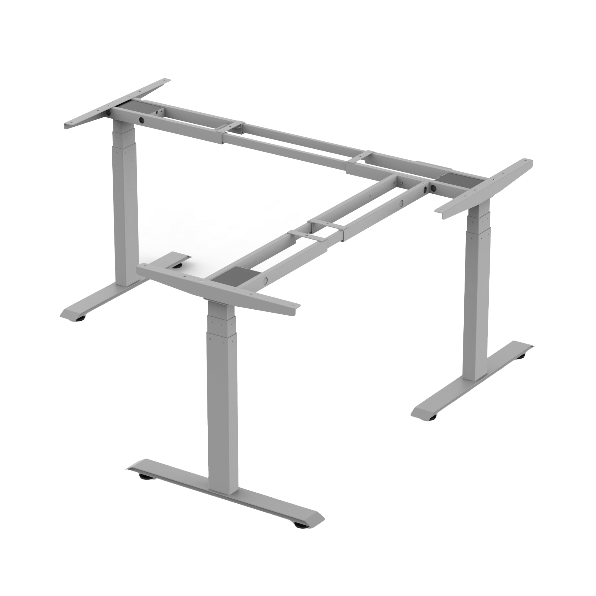 Base de Escritorio Motorizado Profesional Tipo L (3 Columnas) / Altura Ajustable 60-125cm / Estructura Estable / Funcionamiento Suave / 4 Preset de Posiciones / Color Gris / Soporta hasta 150Kg de carga Base de Escritorio Motorizado Profesional Tipo L (3 Columnas) / Altura Ajustable 60-125cm / Estructura Estable / Funcionamiento Suave / 4 Preset de Posiciones / Color Gris / Soporta hasta 150Kg de carga